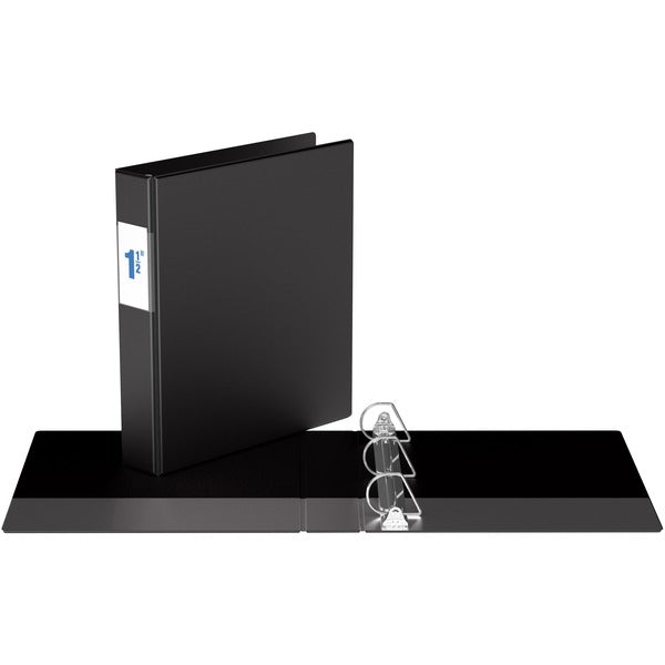 Davis Angle-D Ring Commercial Binder - 1 1/2" (38.10 mm) Binder Capacity - Letter - 8 1/2" (215.90 mm) x 11" (279.40 mm) Sheet Size - Fastener(s): D-Ring - Chipboard - Black - Recycled - Label Holder - 1 Each