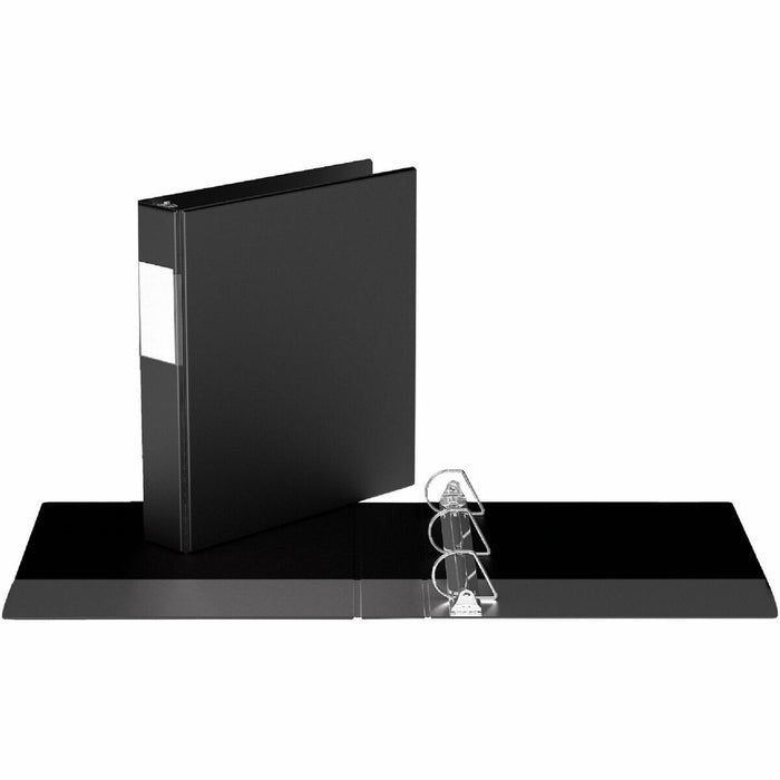 Davis Premium Economy, Angle D Ring, Binder, (Black, 1.5") - 1 1/2" (38.10 mm) Binder Capacity - Letter - 8 1/2" (215.90 mm) x 11" (279.40 mm) Sheet Size - 350 Sheet Capacity - 3 x 1.50" (38.10 mm) Ring - Fastener: D-Ring - Polypropylene - Black - Recycle