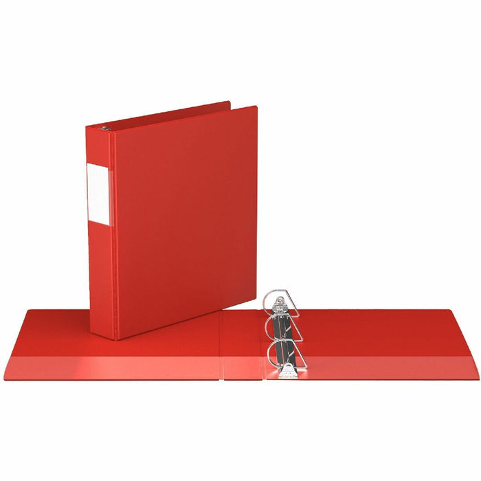 Davis Premium Economy, Angle D Ring, Binder, (Red, 1.5") - 1 1/2" (38.10 mm) Binder Capacity - Letter - 8 1/2" (215.90 mm) x 11" (279.40 mm) Sheet Size - 350 Sheet Capacity - 3 x 1.50" (38.10 mm) Ring - Fastener: D-Ring - Polypropylene - Red - Recycled -