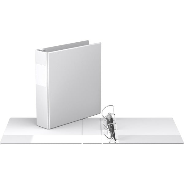 Davis Angle-D Ring Commercial Binder - 2" (50.80 mm) Binder Capacity - 8 1/2" (215.90 mm) x 11" (279.40 mm) Sheet Size - Fastener(s): D-Ring - Pocket(s): 2, Inside Front & Back - Chipboard - White - Recycled - 1 Each
