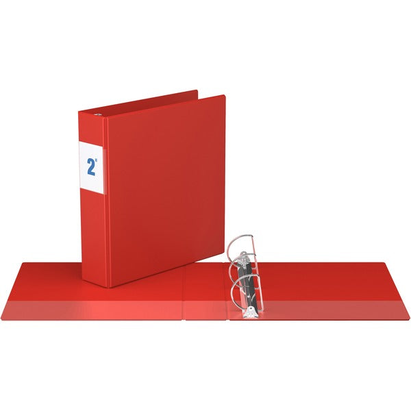 Davis Angle-D Ring Commercial Binder - 2" (50.80 mm) Binder Capacity - 8 1/2" (215.90 mm) x 11" (279.40 mm) Sheet Size - Fastener(s): D-Ring - Chipboard - Red - Recycled - 1 Each
