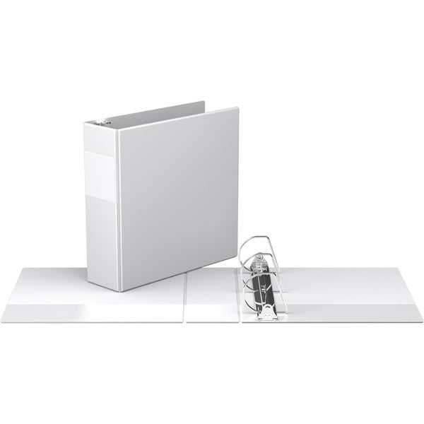 Davis Angle-D Ring Commercial Binder - 3" (76.20 mm) Binder Capacity - Letter - 8 1/2" (215.90 mm) x 11" (279.40 mm) Sheet Size - Fastener(s): D-Ring - Chipboard - White - Recycled - Label Holder - 1 Each
