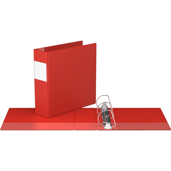 Davis Angle-D Ring Commercial Binder - 3" (76.20 mm) Binder Capacity - Letter - 8 1/2" (215.90 mm) x 11" (279.40 mm) Sheet Size - Fastener(s): D-Ring - Chipboard - Red - Recycled - Label Holder - 1 Each