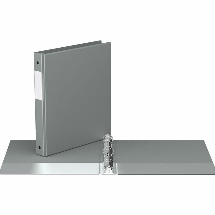 Davis Group Premium Economy, Round Ring, Binder, (Grey, 1") - 1" (25.40 mm) Binder Capacity - 8 1/2" (215.90 mm) x 11" (279.40 mm) Sheet Size - 200 Sheet Capacity - 3 x 1" (25.40 mm) Ring - Fastener: Round Ring - Pocket: 2, Inside Front & Back - Polypropy