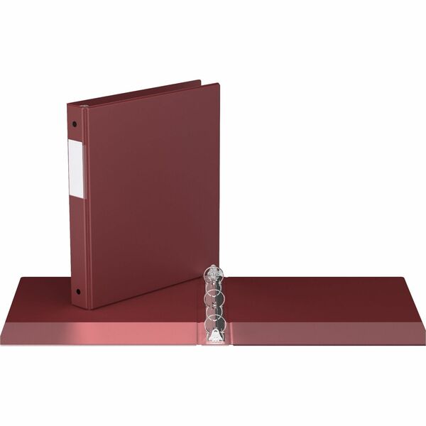Davis Group Premium Economy, Round Ring, Binder, (Burgundy, 1") - 1" (25.40 mm) Binder Capacity - 8 1/2" (215.90 mm) x 11" (279.40 mm) Sheet Size - 200 Sheet Capacity - 3 x 1" (25.40 mm) Ring(s) - Fastener(s): Round Ring - Pocket(s): 2, Inside Front & Bac