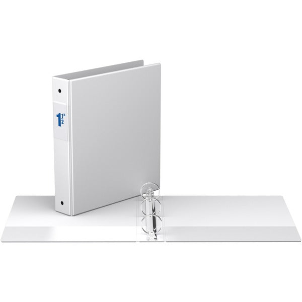 Davis Round Ring Commercial Binder - 1 1/2" (38.10 mm) Binder Capacity - 8 1/2" (215.90 mm) x 11" (279.40 mm) Sheet Size - Fastener(s): 3 x Round Ring - Pocket(s): 2, Inside Front & Back - White - Recycled - 1 Each