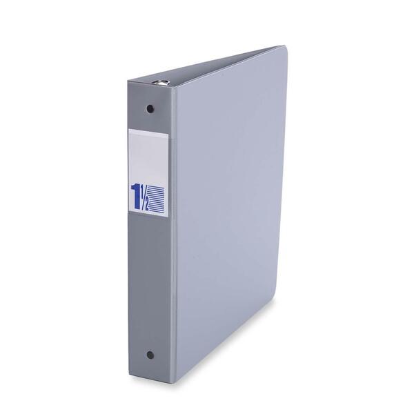 Davis Round Ring Commercial Binder - 1 1/2" (38.10 mm) Binder Capacity - 8 1/2" (215.90 mm) x 11" (279.40 mm) Sheet Size - Fastener(s): 2 x Round Ring - Pocket(s): 2, Inside Front & Back - Gray - 1 Each