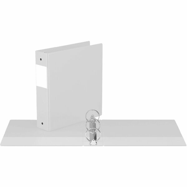 Davis Premium Economy, Round Ring, Binder, (White, 2") - 2" (50.80 mm) Binder Capacity - 8 1/2" (215.90 mm) x 11" (279.40 mm) Sheet Size - 400 Sheet Capacity - 3 x 2" (50.80 mm) Ring - Fastener: Round Ring - Pocket: 2, Inside Front & Back - Polypropylene