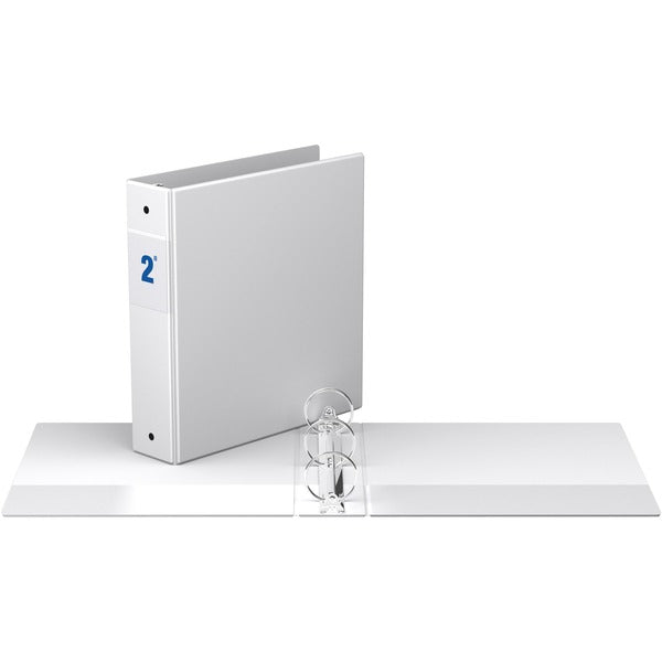 Davis Round Ring Commercial Binder - 2" (50.80 mm) Binder Capacity - 8 1/2" (215.90 mm) x 11" (279.40 mm) Sheet Size - Fastener(s): 3 x Round Ring - Pocket(s): 2, Inside Front & Back - White - Recycled - 1 Each