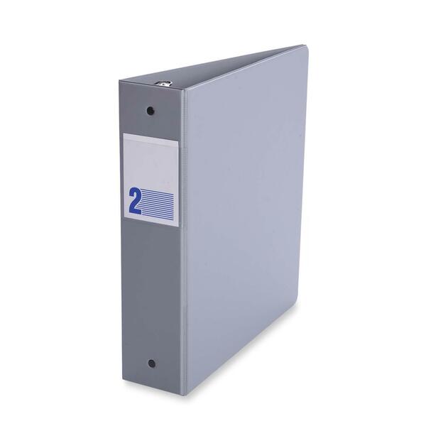 Davis Round Ring Commercial Binder - 2" (50.80 mm) Binder Capacity - 8 1/2" (215.90 mm) x 11" (279.40 mm) Sheet Size - Fastener(s): 2 x Round Ring - Pocket(s): 2, Inside Front & Back - Gray - 1 Each