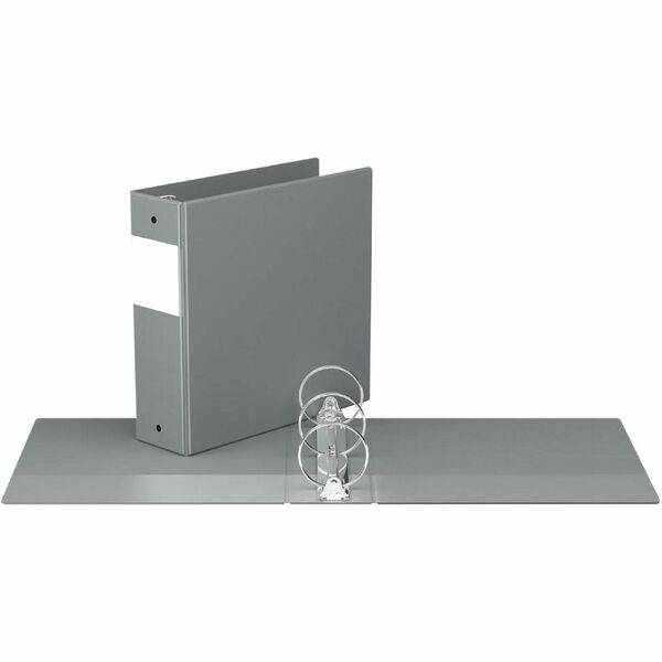 Davis Group Premium Economy, Round Ring, Binder, (Grey, 3") - 3" (76.20 mm) Binder Capacity - 8 1/2" (215.90 mm) x 11" (279.40 mm) Sheet Size - 600 Sheet Capacity - 3 x 3" (76.20 mm) Ring - Fastener: Round Ring - Pocket: 2, Inside Front & Back - Polypropy