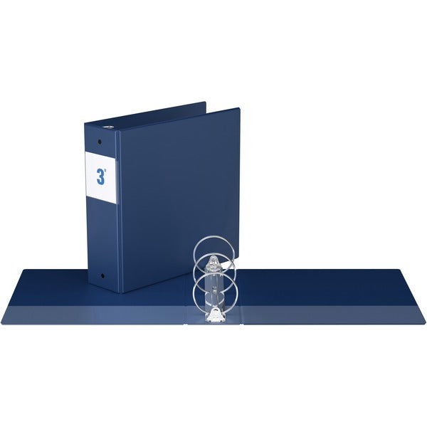 Davis Round Ring Commercial Binder - 3" (76.20 mm) Binder Capacity - 8 1/2" (215.90 mm) x 11" (279.40 mm) Sheet Size - Fastener(s): 3 x Round Ring - Pocket(s): 2, Inside Front & Back - Royal Blue - Recycled - 1 Each