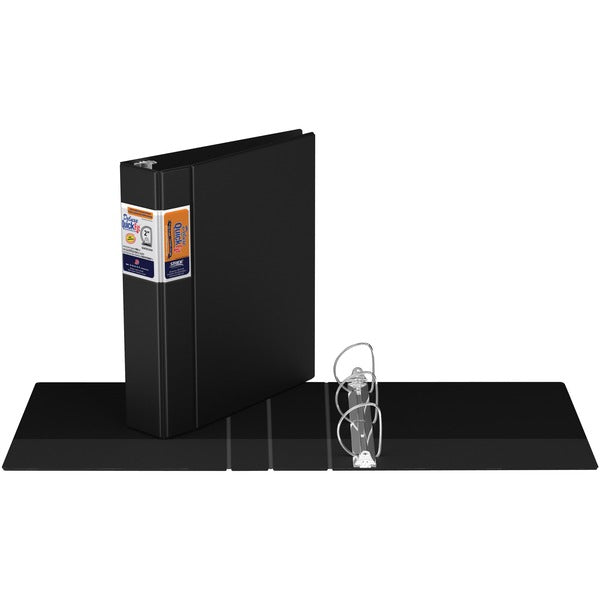 QuickFit D-Ring Deluxe Commercial File Binder - 2" (50.80 mm) Binder Capacity - 8 1/2" (215.90 mm) x 11" (279.40 mm) Sheet Size - 450 Sheet Capacity - Fastener(s): D-Ring - Pocket(s): Internal - Black - Recycled - 1 Each
