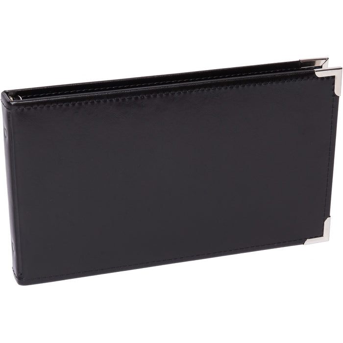 Davis Group Round Ring Business Cheque Binder - 3/4" (19.05 mm) Binder Capacity - 200 Sheet Capacity - 3 Ring - Fastener: Round Ring - Pocket: Inside Front - Vinyl - Black - No - Finger Trigger - 1 Each