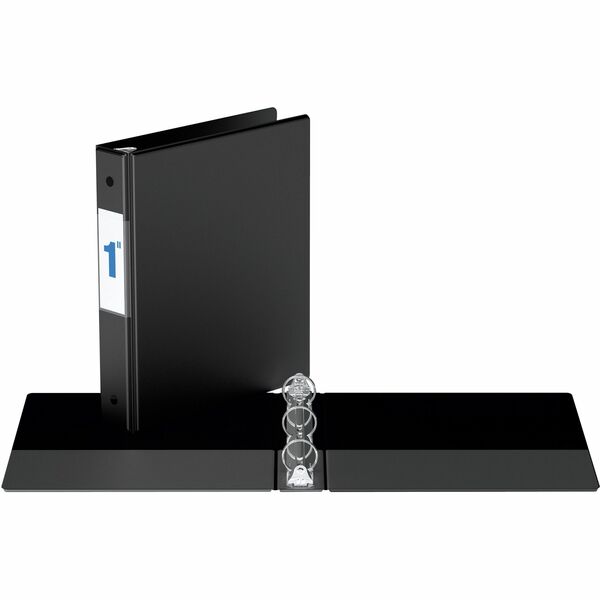 Davis Jr. Binder (8.5" x 5.5") 1.0" RR-Black - 1" (25.40 mm) Binder Capacity - 8 1/2" (215.90 mm) x 5 1/2" (139.70 mm) Sheet Size - 200 Sheet Capacity - 3 x 1" (25.40 mm) Ring - Fastener: Round Ring - Pocket: Internal - Polypropylene - Black - Recycled -