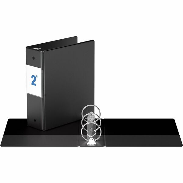 Davis Jr. Binder (8.5" x 5.5") 2.0" RR-Black - 2" (50.80 mm) Binder Capacity - 8 1/2" (215.90 mm) x 5 1/2" (139.70 mm) Sheet Size - 400 Sheet Capacity - 3 x 2" (50.80 mm) Ring - Fastener: Round Ring - Pocket: Internal - Polypropylene - Black - Recycled -