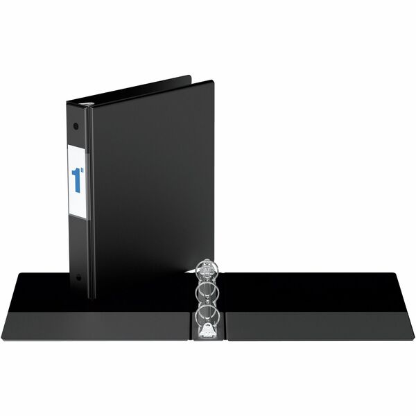 Davis Group Jr. Binder (9.5" x 6.0") 1.0" RR-Black - 1" (25.40 mm) Binder Capacity - 9 1/2" (241.30 mm) x 6" (152.40 mm) Sheet Size - 200 Sheet Capacity - 3 x 1" (25.40 mm) Ring - Fastener: Round Ring - Pocket: Internal - Polypropylene - Black - Recycled