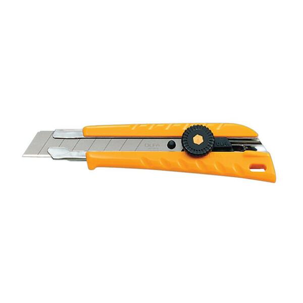 Olfa Heavy Duty Cutter - 1 Blade - Retractable, Heavy Duty Utility Blade - Yellow - 1 Each