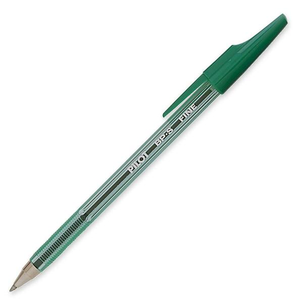 Better Ballpoint Pen - Fine Green - Fine Pen Point - Refillable - Green Ink - Clear Barrel - Stainless Steel Tip - 1 Each