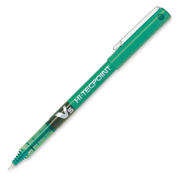 Pilot Hi-techpoint Roller Ball Pen - Extra Fine Pen Point - Green Ink - 1 Each
