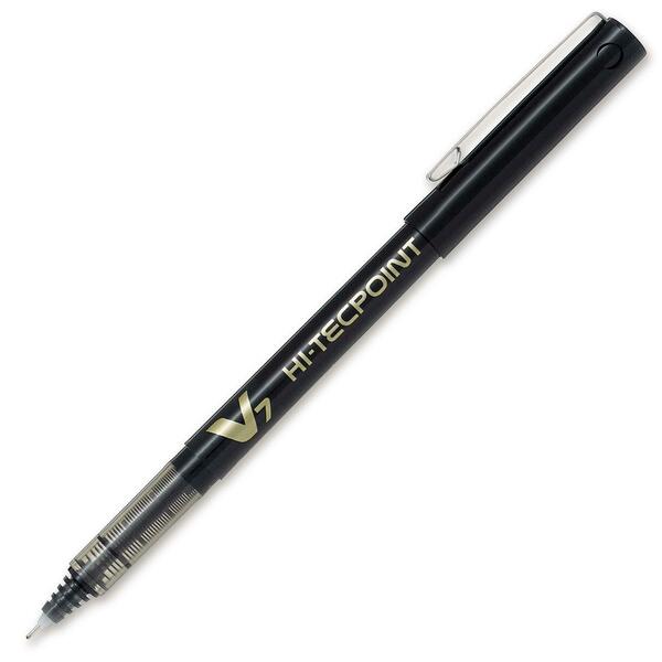 Pilot Hi-techpoint Roller Ball Pen - Fine Pen Point - Black Ink - 1 Each