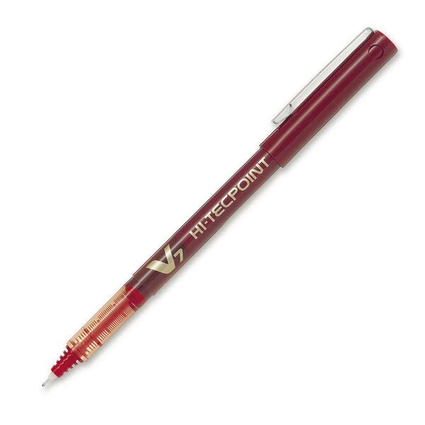 Pilot Hi-techpoint Roller Ball Pen - Fine Pen Point - Red Ink - 1 Each