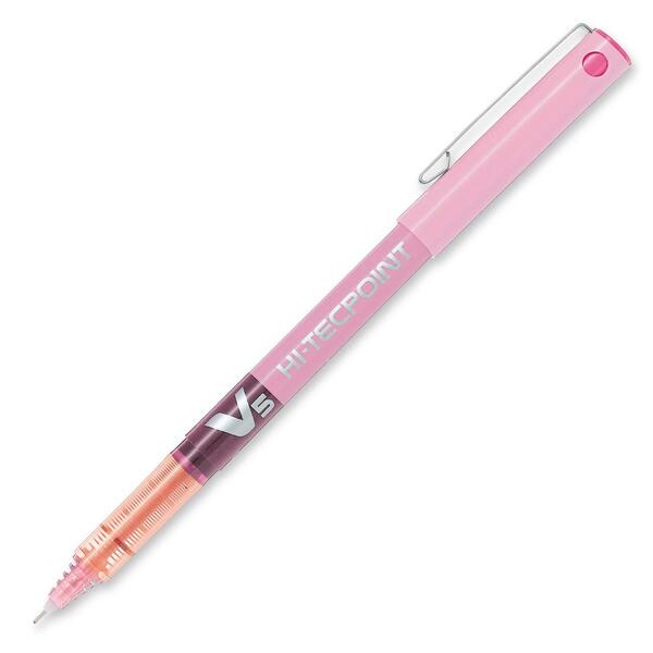 Pilot Hi-techpoint Roller Ball Pen - Extra Fine Pen Point - Pink Ink - 1 Each