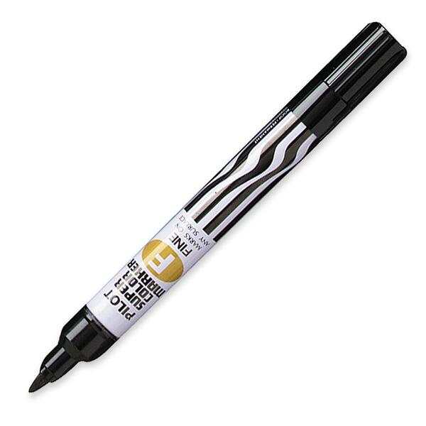 Pilot Permanent Ink Marker - Fine Marker Point - Bullet Marker Point Style - Refillable - Black Oil Based Ink - 1 Each