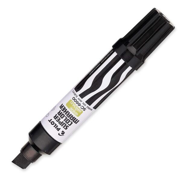 Pilot Jumbo Refillable Permanent Marker - 10 mm Marker Point Size - Chisel Marker Point Style - Refillable - Black - 1 Each