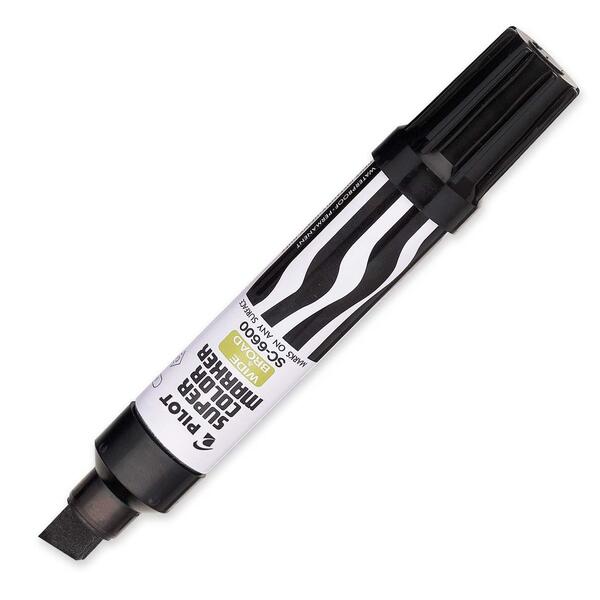 Pilot Jumbo Refillable Permanent Marker - 10 mm (0.39") Chisel Marker Point - Refillable - Black Ink - 1 Each