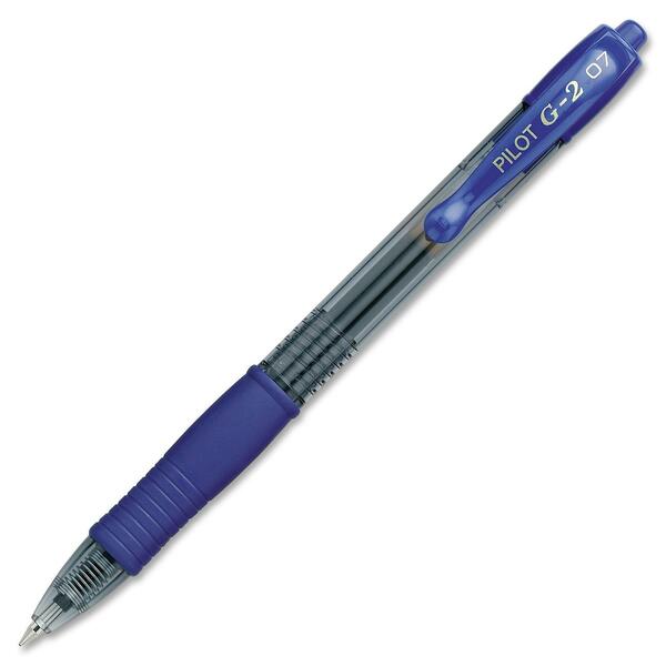 G2 Retractable Gel Ink Rolling Ball Pen - Fine Pen Point - Refillable - Retractable - Blue Ink - Gel-based - 1 Each