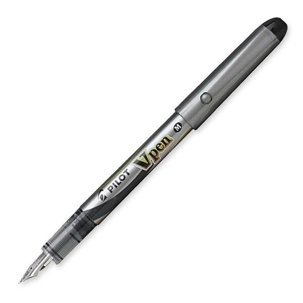 Pilot Varsity Disposable Fountain Pen - Fine Pen Point - Black Ink - Silver Barrel - 1 Each