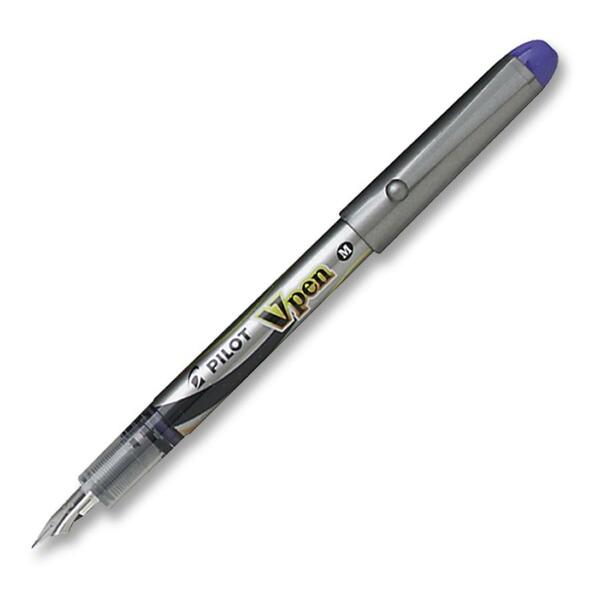 Pilot Varsity Disposable Fountain Pen - Fine Pen Point - Blue Ink - Silver Barrel - 1 Each