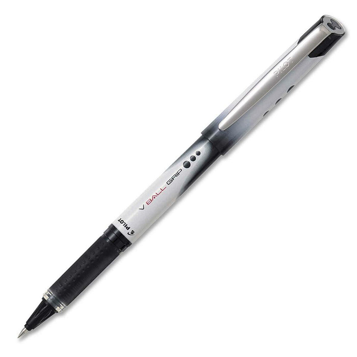 VBall Grip Liquid Ink Rollerball Pen - Black Ink - Black Metal Barrel - 1 Each