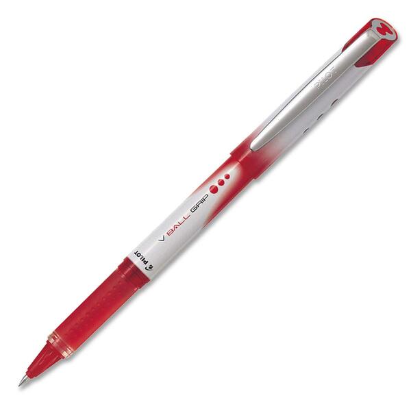 VBall Grip Liquid Ink Rollerball Pen - 0.5 mm (0.02") Pen Point - Red Ink - Red Metal Barrel - 1 Each