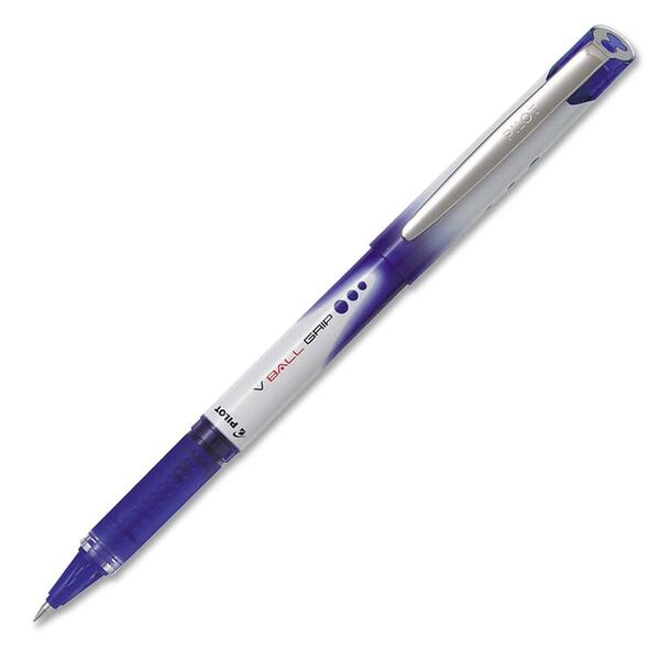 VBall Grip Liquid Ink Rollerball Pen - 0.5 mm (0.02") Pen Point - Blue Ink - Blue Metal Barrel - 1 Each