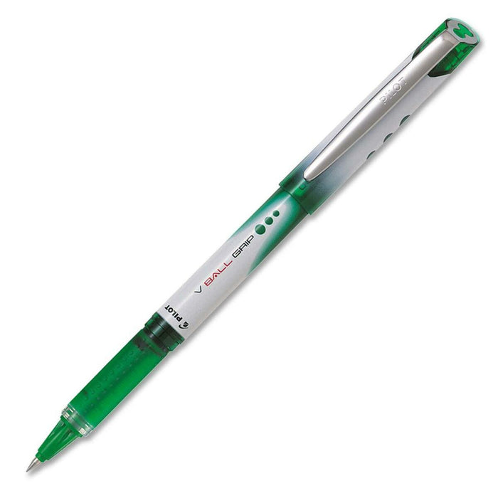 VBall Grip Liquid Ink Rollerball Pen - Green Ink - Green Metal Barrel - 1 Each