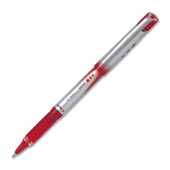 VBall Grip Rolling Ball Pen - Red Ink - Clear Barrel - 1 Each