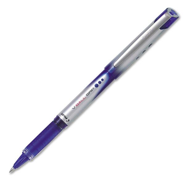 VBall Grip Rolling Ball Pen - 0.7 mm (0.03") Extra Fine Pen Point - Blue Ink - Clear Barrel - 1 Each