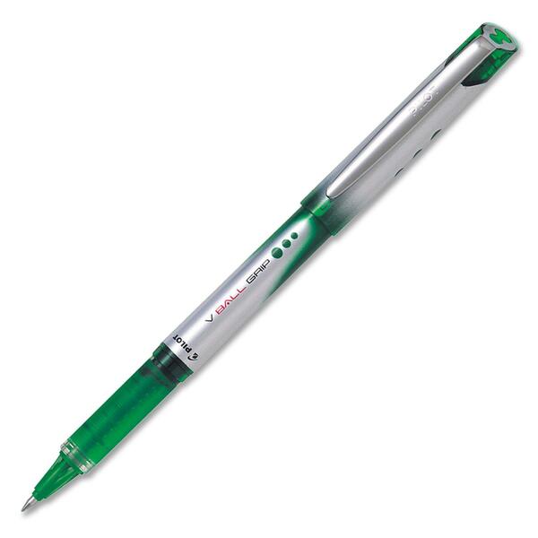 VBall Grip Rolling Ball Pen - 0.7 mm (0.03") Extra Fine Pen Point - Green Ink - Clear Barrel - 1 Each