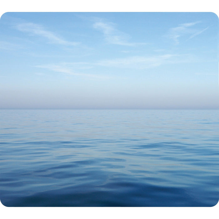 Fellowes Recycled Mouse Pad - Blue Ocean - Blue Ocean - 8" (203.20 mm) Height x 9" (228.60 mm) Width x 60 mil (1.52 mm) Depth - Multicolor - Rubber - Skid Proof - 1