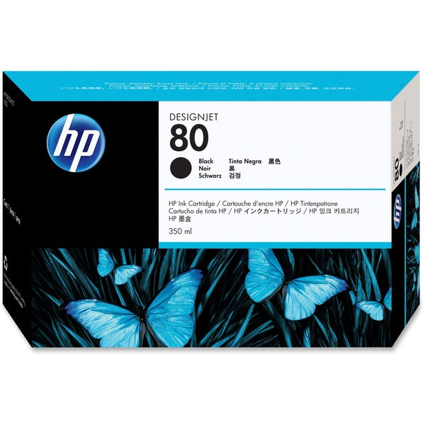 HP 80 (C4871A) Original Inkjet Ink Cartridge - Single Pack - Black - 1 Each - 440 Pages