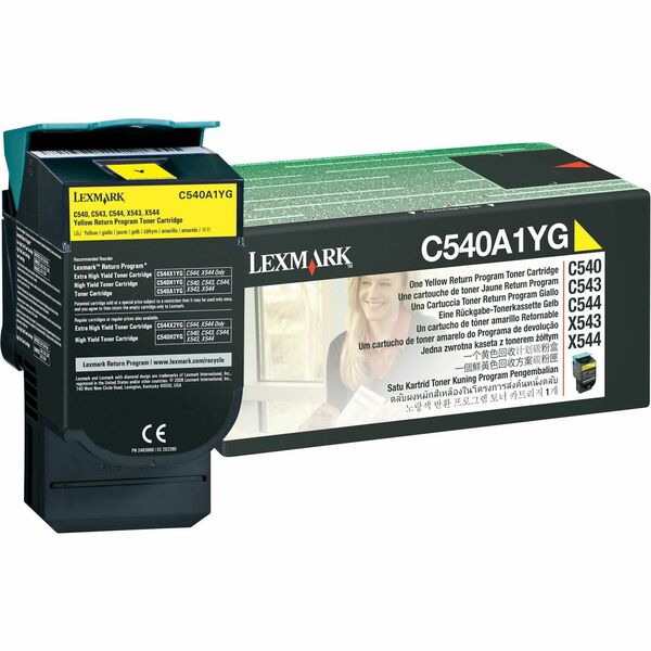 Lexmark C540A1YG Original Toner Cartridge - Laser - 1000 Pages - Yellow - 1 Each