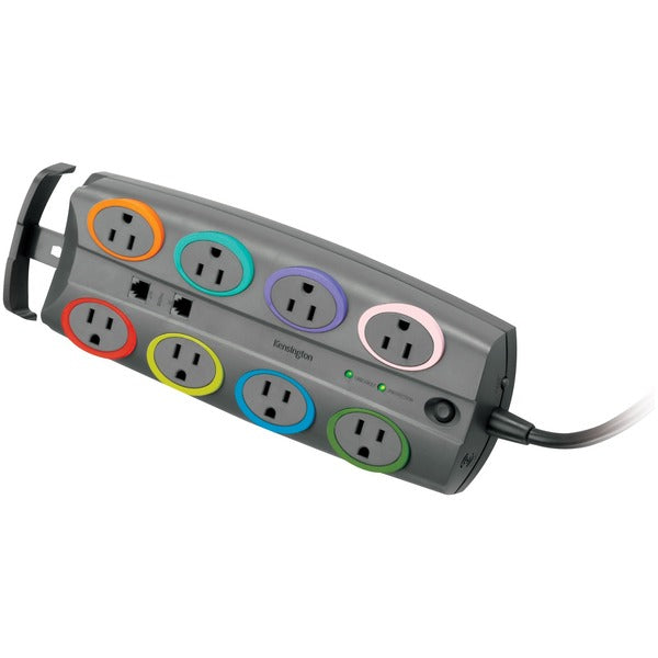 Kensington SmartSockets Surge Protector - 8 x AC Power - 2490 J - 8 ft (2.44 m)