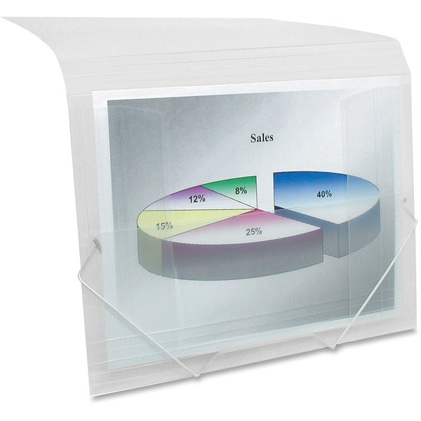 Winnable Letter Storage Folder - 8 1/2" (215.90 mm) x 11" (279.40 mm) - 200 Sheets Capacity - 1 1/2" (38.10 mm) Expansion - Poly - Clear - Translucent, Moisture Resistant, Durable, Elastic Closure, Tear Resistant - 1 Each