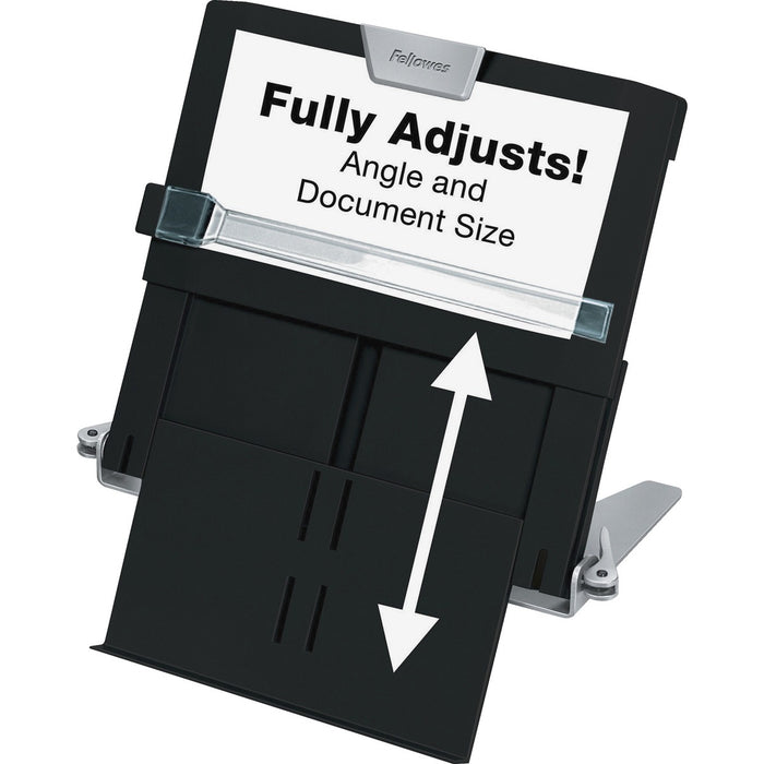 Professional Series In-Line Document Holder - Horizontal - 7.50" (190.50 mm) Height x 12" (304.80 mm) Width x 2.50" (63.50 mm) Depth - Black - 1 Each