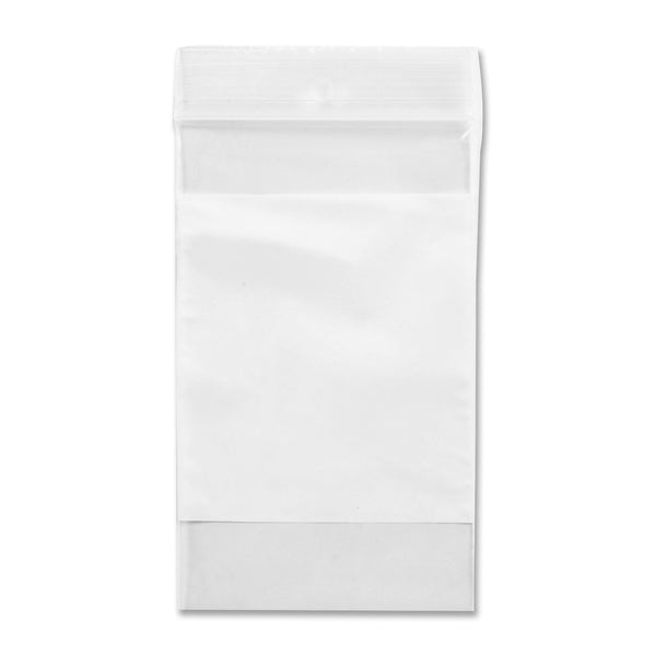 Crownhill Reclosable Poly Bag - 2" (50.80 mm) Length x 3" (76.20 mm) Width x 2 mil (51 Micron) Thickness - Clear, White - Vinyl - Food, Storage - 100 / Pack