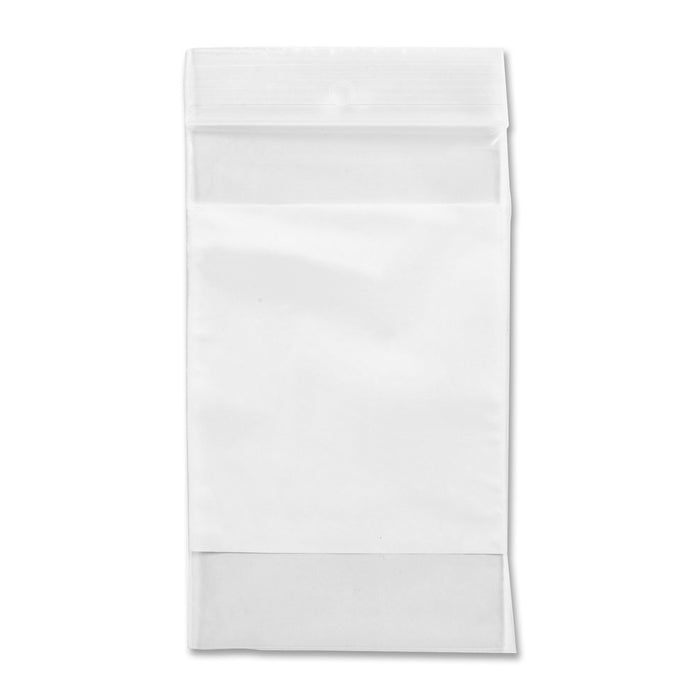 Crownhill Reclosable Poly Bag - 3" (76.20 mm) Length x 5" (127 mm) Width x 2 mil (51 Micron) Thickness - Clear, White - Vinyl - Food, Storage - No - 100 / Pack