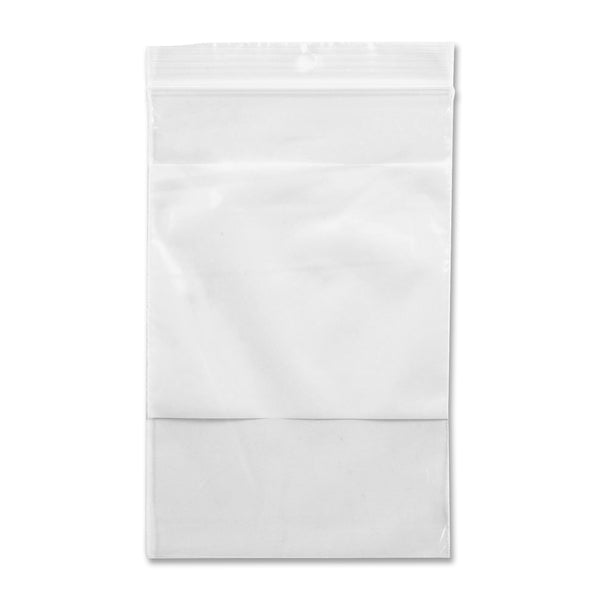 Crownhill Reclosable Poly Bag - 6" (152.40 mm) Width x 4" (101.60 mm) Length - Clear, White - Vinyl - Food, Storage - 100 / Pack