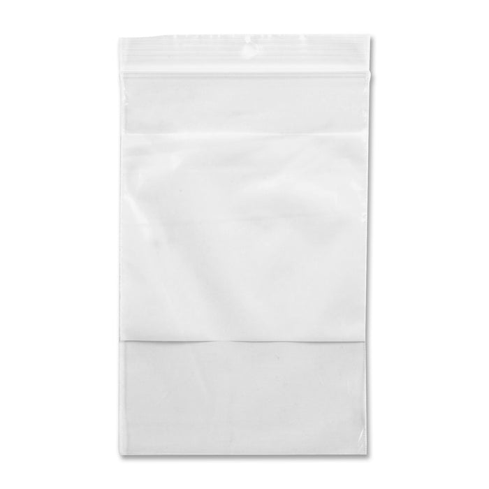 Crownhill Reclosable Poly Bag - 4" (101.60 mm) Length x 6" (152.40 mm) Width - Clear, White - Vinyl - Food, Storage - No - 100 / Pack